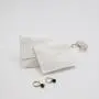 High End Silver Logo Brush Flap Cotton Canvas Jewelry Pouch Envelope Mirror Gift Bracelet Jewelry Packaging Bag