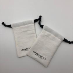 Custom Logo Recyclable Soft Cotton Jewelry Drawstring Bag For Jewelry Packaging Cotton Drawstring Pouch