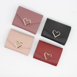 New Arrival Mini Heart Hasp Wallets Ladies PU Leather Money Bag Small Wallet Cash Card Holder Students Money Bags 2024