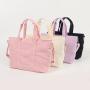 Wholesale Customized Popular Items Tote Bag Custom Tote Pink Bag With Zipper Large Capacity Corduroy Tote Bag