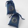 Custom Logo Navy Drawstring Necklace Jewellery Pouch Jewelry Watch Packaging Drawstring Velvet Bag