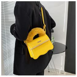 Fur Fashion Ladies Hand Bag Woman Luxury Handbags Single Shoulder Women Bags Alligator Square PU Lady Bags Bolsos Lash Package