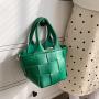 Braided Bucket Crossbody Leather Handbag Women Pure Color Fashionable Daily Use Customizable PU Leather Handmade Manufacturer