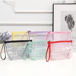 Waterproof Transparent PVC Makeup Bag Travel Clear PVC Wash Toiletry Cosmetic Bag With Custom Logo