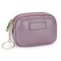 New arrival good quality portable key coin lipstick storage bag leather coin purse mini double-layer zippered coin bag for woman