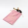 Custom Gold Logo Printed Pink Soft Velvet Drawstring Hair Wig Packaging Bag Luxury Velvet Pouch For Hair Extensions
