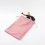 Custom Gold Logo Printed Pink Soft Velvet Drawstring Hair Wig Packaging Bag Luxury Velvet Pouch For Hair Extensions