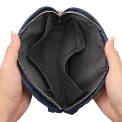 Factory Direct Sales Zipper Pouch Bag Canvas Small Cosmetic Bags Double Layer Cosmetic Bag