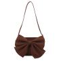 New Fashionable Retro Lady Bags Custom Bolsos Pure Color Ins Trend Shoulder Bag Zipper Simple Bow Pu Leather Underarm Bag