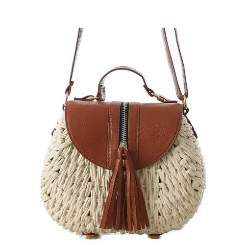 KBW053  New Paper Rope Woven Package Fresh Cross-body Straw Woven Bag Beach Holiday Shoulder Women's Bag Woven Bag