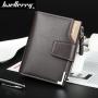 OEM015 Hot Sale Soft Leather Men Short Wallets Business Leisure 3 Folds Hasp Zipper Credit Card Holder Wallet Purse For Men