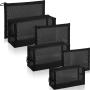 New Fashion Zipper Pouch Travel Makeup Brush Mesh Cosmetic Bag
