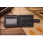 XL003 Men's Genuine Leather Short Wallet Soft Comfortable Purse Triple Folding Slim Metal Card Holders Accept Customized Logo