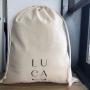Custom Logo Printed Eco-friendly Cotton Muslin Shopping Bag Natural Muslin Cotton Drawstring Shopping Bag