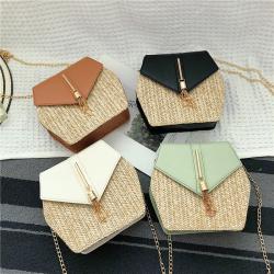Summer New Style Straw Woven Chain Bag Fashion Designer Straw Bags 2022 Girls Fashion Shoulder Handbags For Women