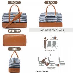 Realer Overnight Carry on Weekender Duffel with Shoe Compartment Toiletry Bag Flight Approved Womens Canvas Luggage Travel Bags