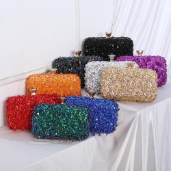 New design Wholesale Clutch Bags Sequin Embroidery Wedding Evening Bags for Women sac tendance 2024