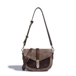 Autumn retro fashion texture crossbody shoulder saddle bags pu leather handbags for women luxury
