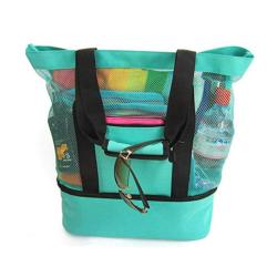 OEM Wholesale Waterproof Mesh Tote Fashion Simplicity Casual Insulated Cooler Food Bag for Beach Camping Picnic