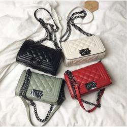 The New Fashion Designer Woman Bag Custom Korean Ins Diamond Chain Bag  High Sense Of Versatile Single Shoulder Cross Bag