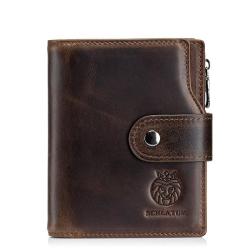 XL285 Men's Genuine Leather Short Wallet Soft Comfortable Purse Gift Packaging Box Card Holders Accept Customized Logo