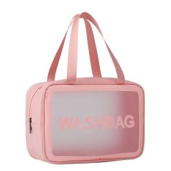 ZF039 Customized PVC Waterproof Cosmetic Bag Tripartite Portable Dustproof Transparent Wash Bag Travel Frosted Storage Bag