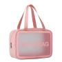 ZF039 Customized PVC Waterproof Cosmetic Bag Tripartite Portable Dustproof Transparent Wash Bag Travel Frosted Storage Bag