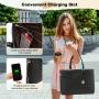LOVEVOOK Wholesale 2PCS Laptop Briefcase Quilted PU Leather Shoulder Pueses and Handbags Large 15.6inch Women Laptop Tote Bags