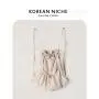 2024 Korean nylon casual shoulder bag lightweight nylon schoolbag drawstring double layer backpack for girls