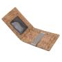 Slim Wallet with Money Clip RFID Blocking Card Mini Bifold Men, Vegan Leather Cork Front Pocket Wallet