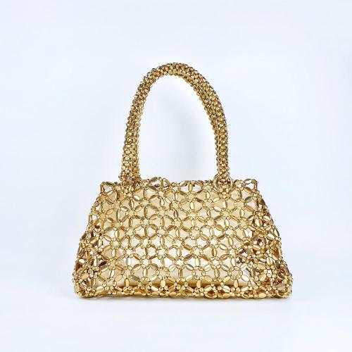 Fashionable and personalized beaded string woven hollow and versatile handbag carteras para mujer 	 sac a main