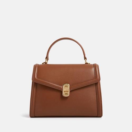 2024 New Brown Smooth Women Handbags Luxury Pu Leather Ladies Hand Bag Custom Brands Purses Woman Crossbody Shoulder Bag