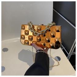 New design ladies shoulder bag mobile phone acrylic evening bags with chain decoration wedding woman bags