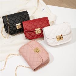 New embroidery pu leather 2024 ladies trend women's shoulder bag female crossbody small square bag fashion chain messenger bag