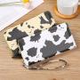 Women's Bag Wholesale 2024 Summer Korean Clash Colour Cow Pattern Multi Compartment Wallet Long Horizontal Clutch Bag
