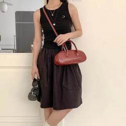 Supplier Korea Rectangle Design Fashion Handbag Simple PU Soft Leather Shoulder Ladies Handle Tote Bag