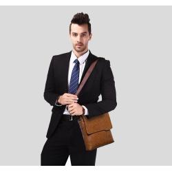 ZR495 Men Bag New Leather Briefcase Handbag backpack Single Shoulder Crossbody Bag PU Business Youth Vertical Boy Shoulder Bag