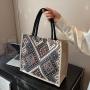 2024 New Fashion Large Capacity Canvas Tote Bag for Women National Style Student Handbag with Shoulder Strap