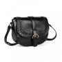 2024 new small satchel women's plain saddle leather bag woven decoration sling shoulder strap adjustable backpack