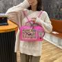 Fashion Holographic PU Leather Ladies Hand Bags Custom Design Clear PVC Ita Bag Crossbody for Pins Display