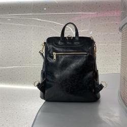 Multi-functional Nubuck Leather Material  Backpack Shoulder Handbag With Hotfix Rhinestone Backpack With Zipper