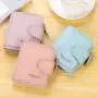 Ladies Zipper Button Short Wallet PU Leather Small Coin Purse Solid Color Multifunctional Purse carteras para mujer