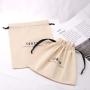 Eco Custom Logo Printing Large Cotton Coin Rice Tea Packing Dust Bag Soild Organic Muslin Cotton Drawstring Pouch