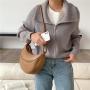 New Design Hobo Half Moon Messenger Bags Women PU Leather Fashion Dumpling Shoulder Bag Meniscus Small Luxury Crossbody Bag