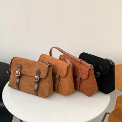 New design autumn and winter handbags   wholesale fashion plain plush bag   luxury Faux suede crossbody bag for women