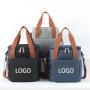 Custom Logo School Picnic Beach Double Layer Insulated Reusable Lunch Tote Bag with Adjustable Shoulder Strap