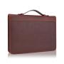 Wholesale Leather Portable Briefcase Business Office Portable A4 Folder Brown Large Capacity Document Bag