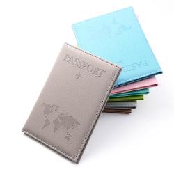 ZR633 Passport Bag PU Leather Frosting Clip ID Portable Bank Card Holder Daily Matching Solid Color Wallet Clip Outdoor Travel