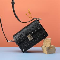 Custom 2023 New Style Fashion Real Leather Italian Small Women Handbag Cylindrical Shoulder Crossbody Bag