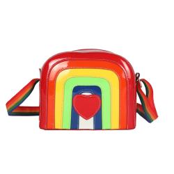 China factory customized PU Ita bag small sling bag rainbow shoulder bag
